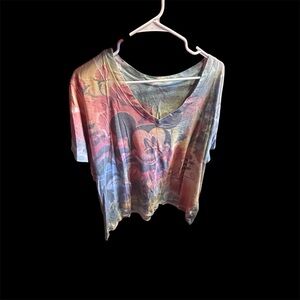 Disney Women's Colorful Mickey Mouse Short Sleeve Tee